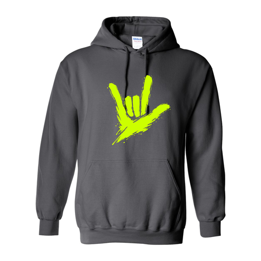 Neon Green ILY by Fortyxfive – Unisex Hoodie