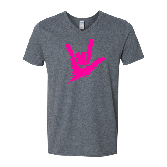 Neon Pink - ILY by Fortyxfive Unisex V-NECK