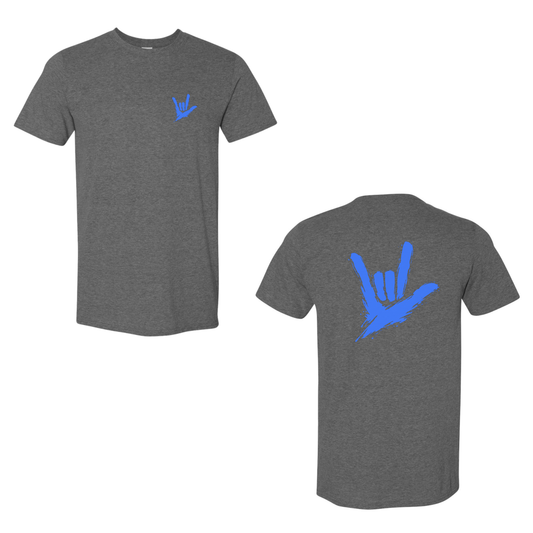 Electric Blue ILY by Fortyxfive – Front & Back Unisex T-Shirt
