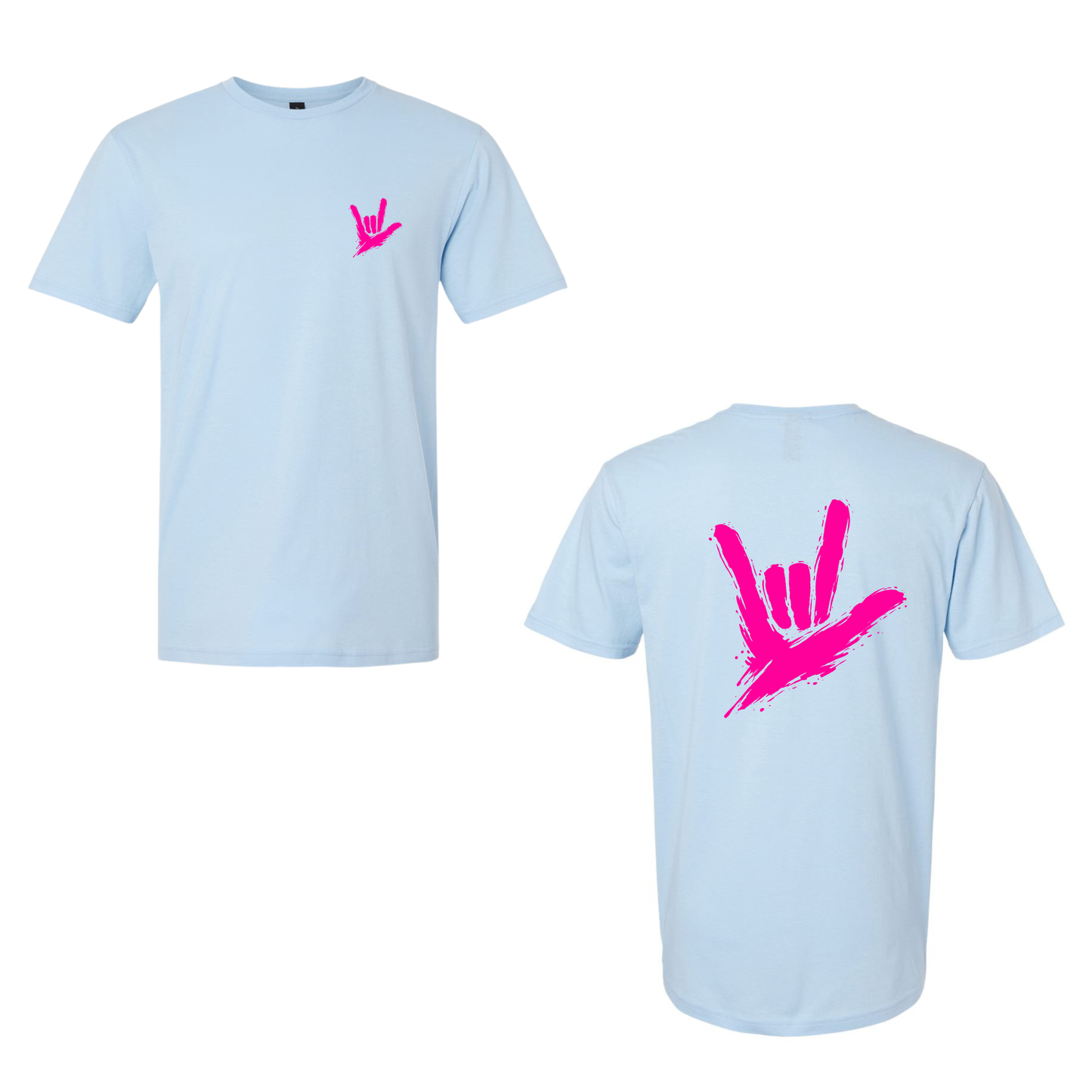 Neon Pink ILY by Fortyxfive – Front & Back Unisex T-Shirt