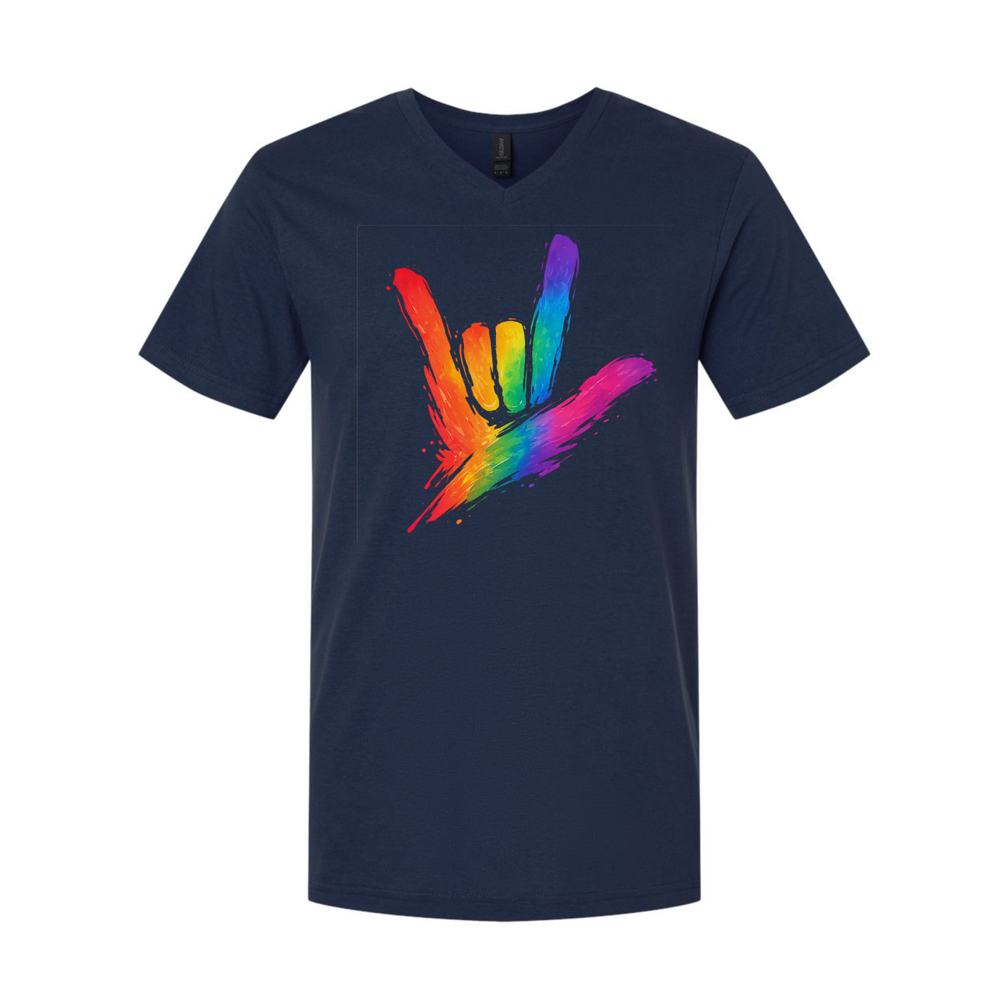 Rainbow ILY by Fortyxfive - Unisex V-NECK