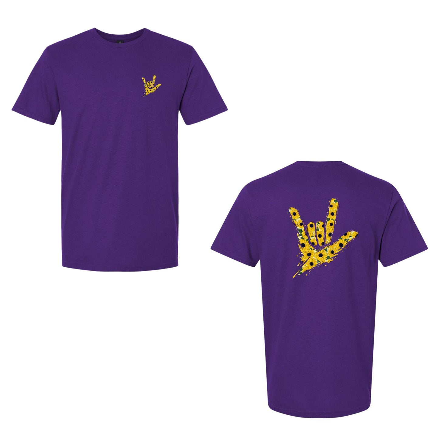 Sunflower ILY by Fortyxfive – Front & Back Unisex T-Shirt