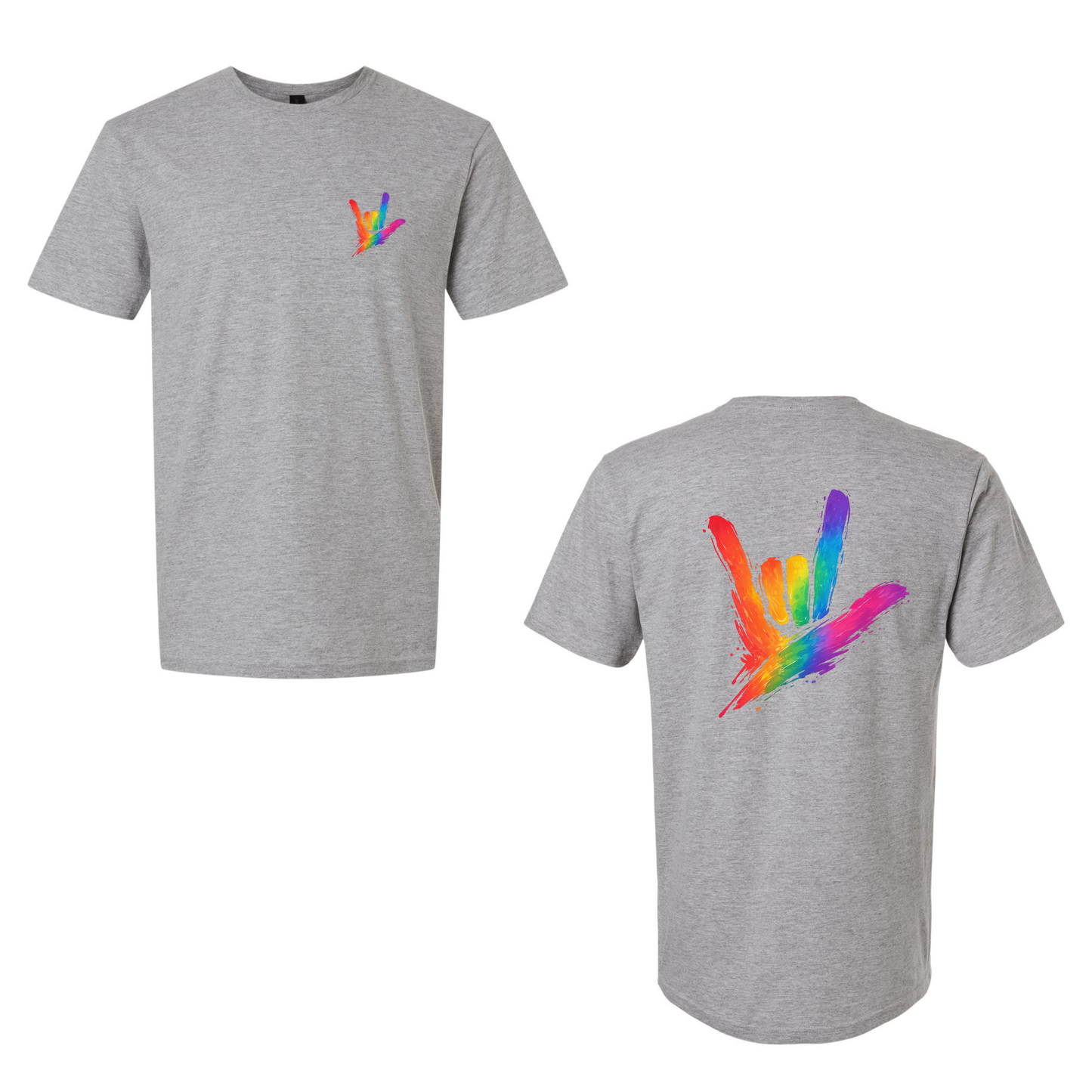 Rainbow ILY by Fortyxfive - Front & Back Unisex T-Shirt