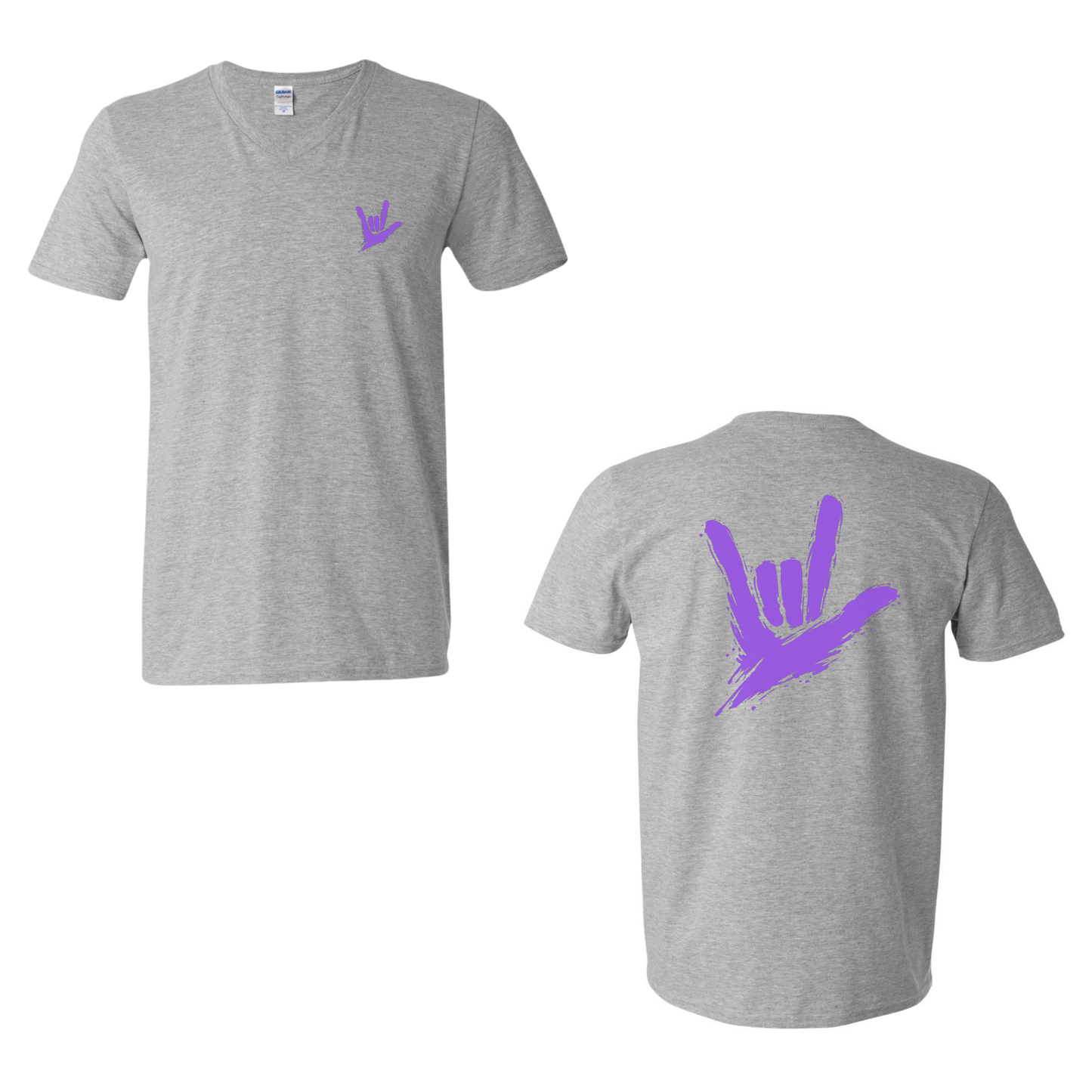Purple ILY by Fortyxfive – Front & Back Unisex V-NECK