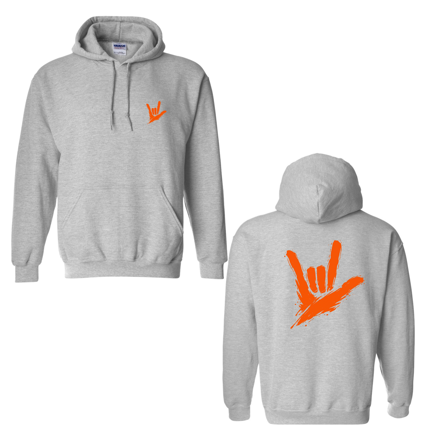 Orange ILY by Fortyxfive – Front & Back Unisex Hoodie