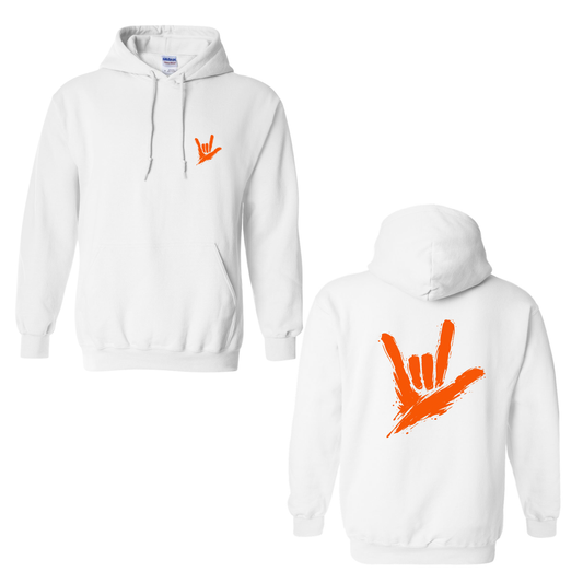 Orange ILY by Fortyxfive – Front & Back Unisex Hoodie