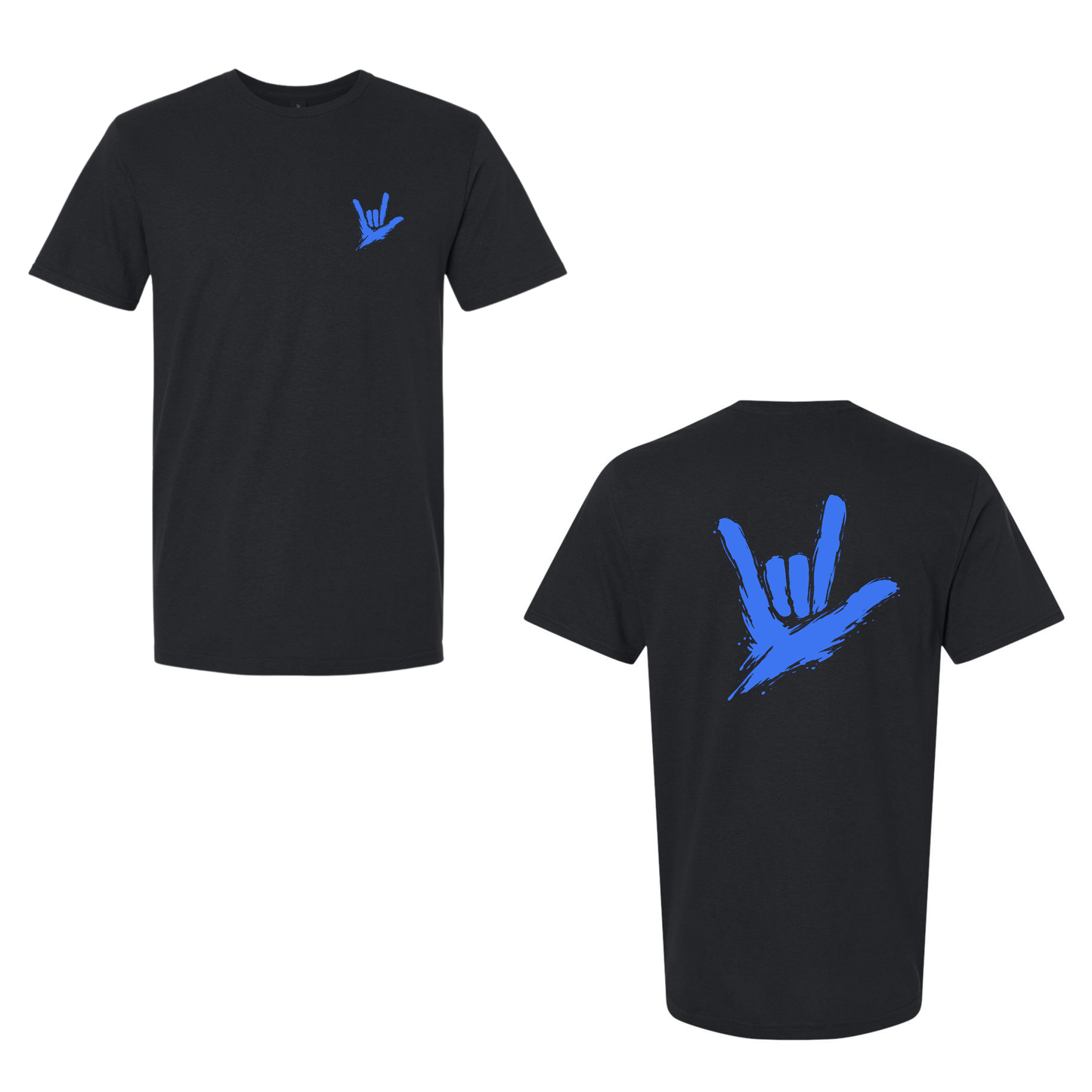 Electric Blue ILY by Fortyxfive – Front & Back Unisex T-Shirt