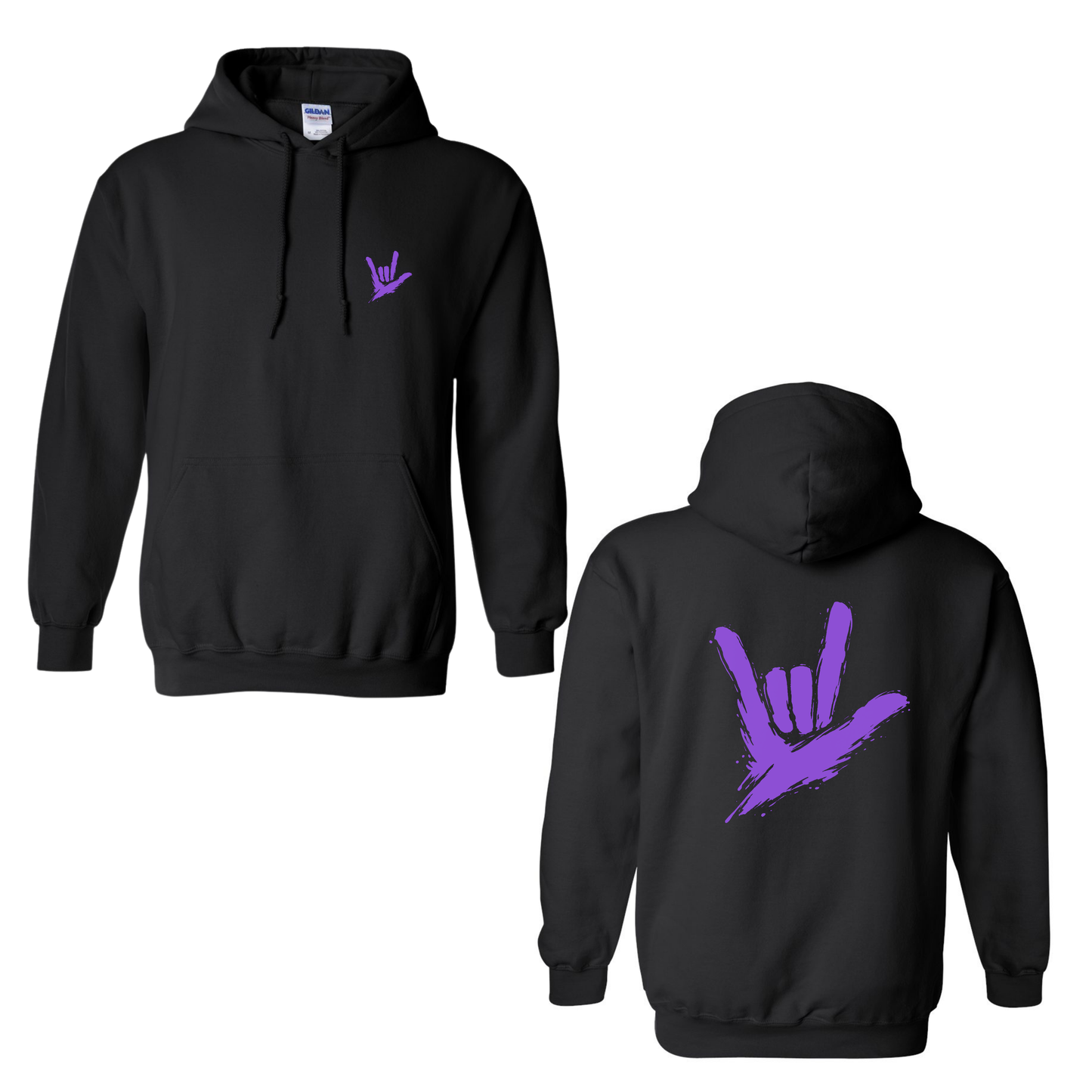 Purple ILY by Fortyxfive – Front & Back Unisex Hoodie