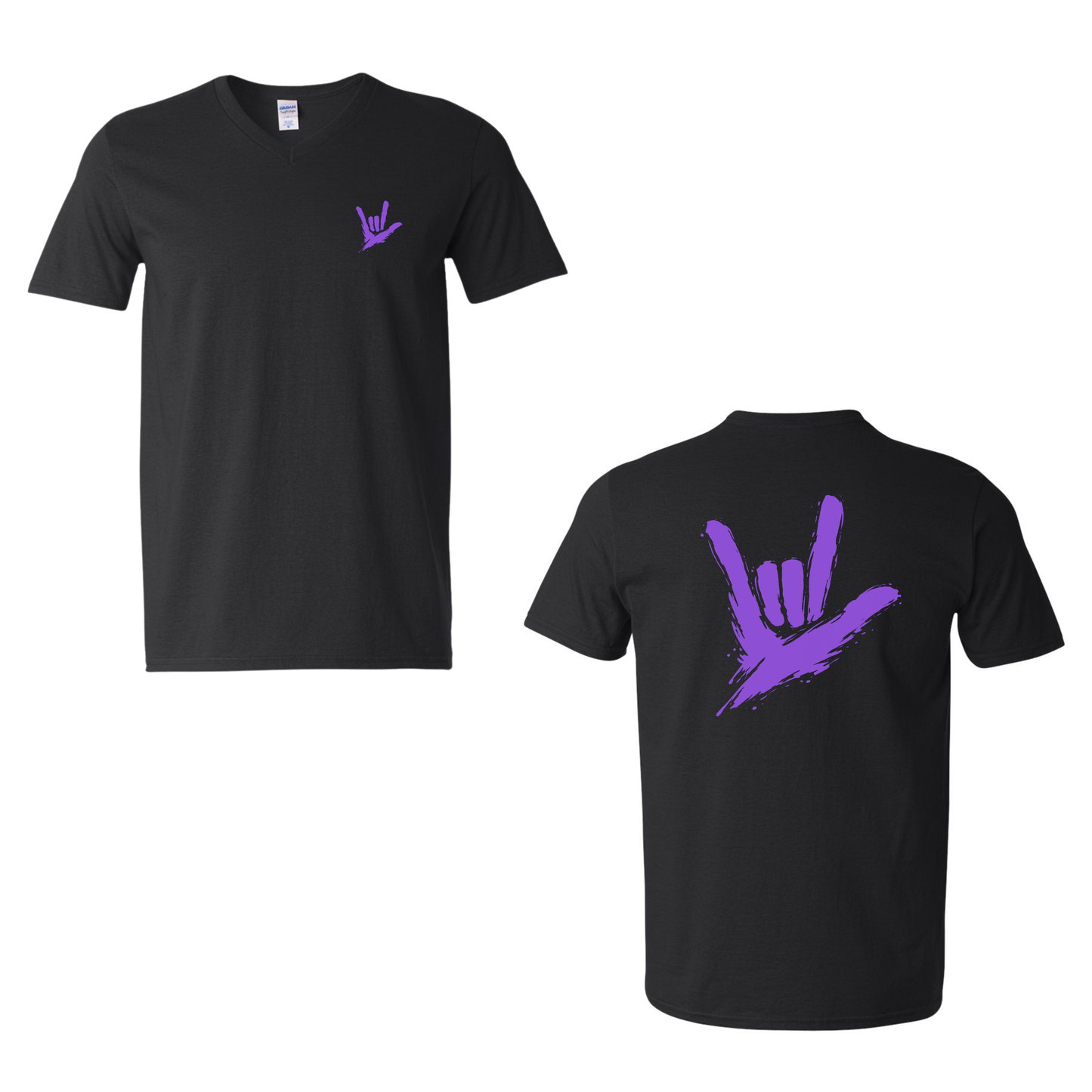Purple ILY by Fortyxfive – Front & Back Unisex V-NECK