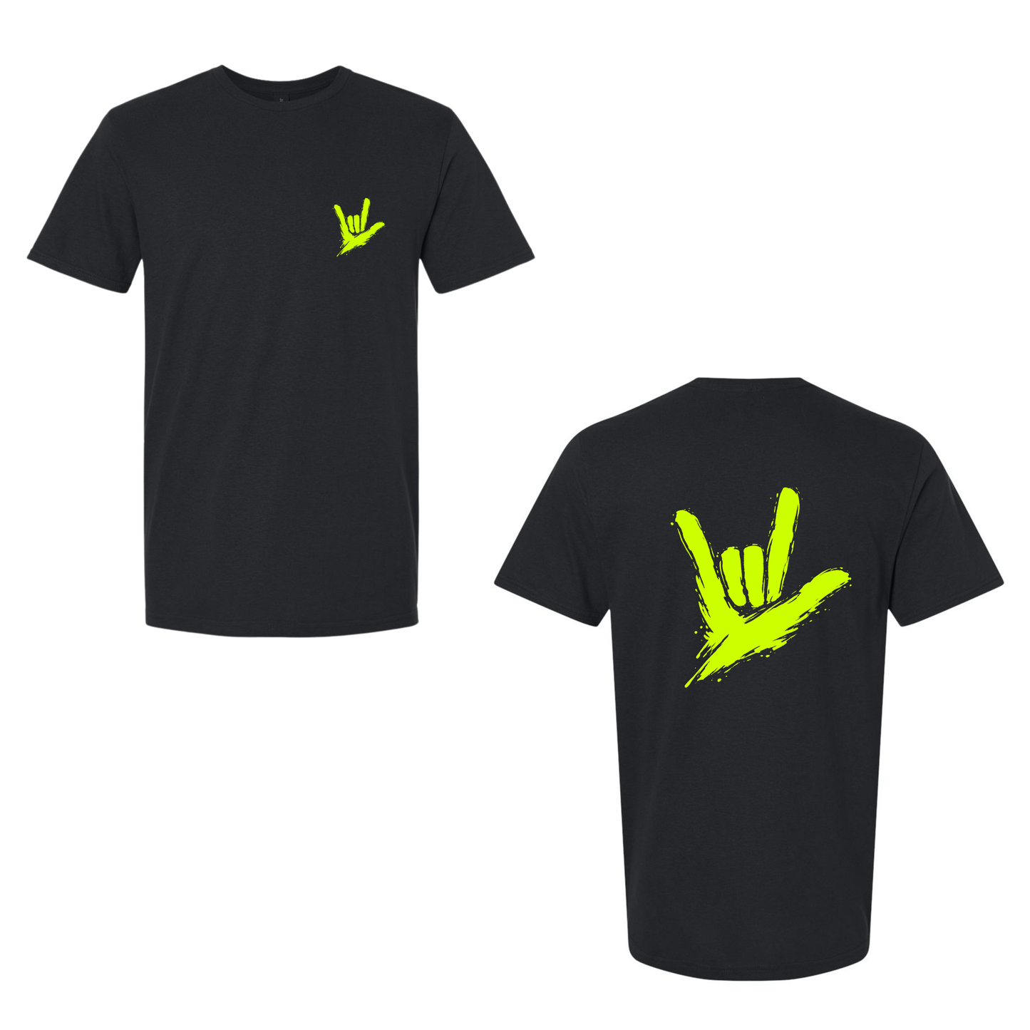 Neon Green ILY by Fortyxfive – Front & Back Unisex T-Shirt