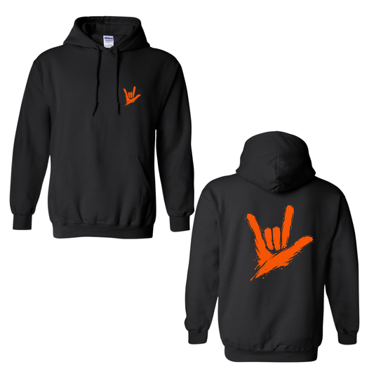 Orange ILY by Fortyxfive – Front & Back Unisex Hoodie