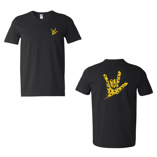 Sunflower ILY by Fortyxfive – Front & Back Unisex V-NECK