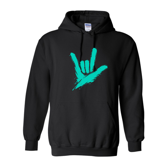Teal - ILY by Fortyxfive Unisex Hoodie