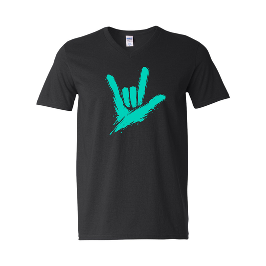 Teal - ILY by Fortyxfive Unisex V-NECK
