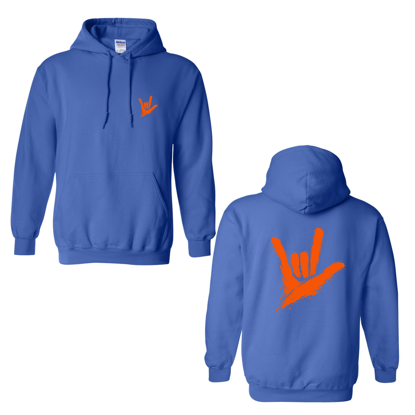 Orange ILY by Fortyxfive – Front & Back Unisex Hoodie