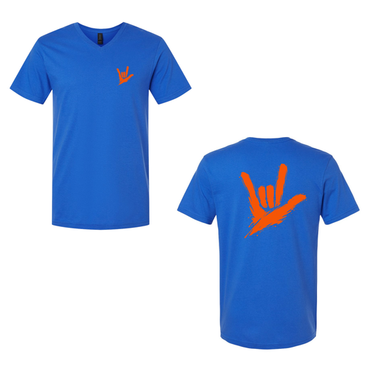 Orange ILY by Fortyxfive – Front & Back Unisex V-NECK