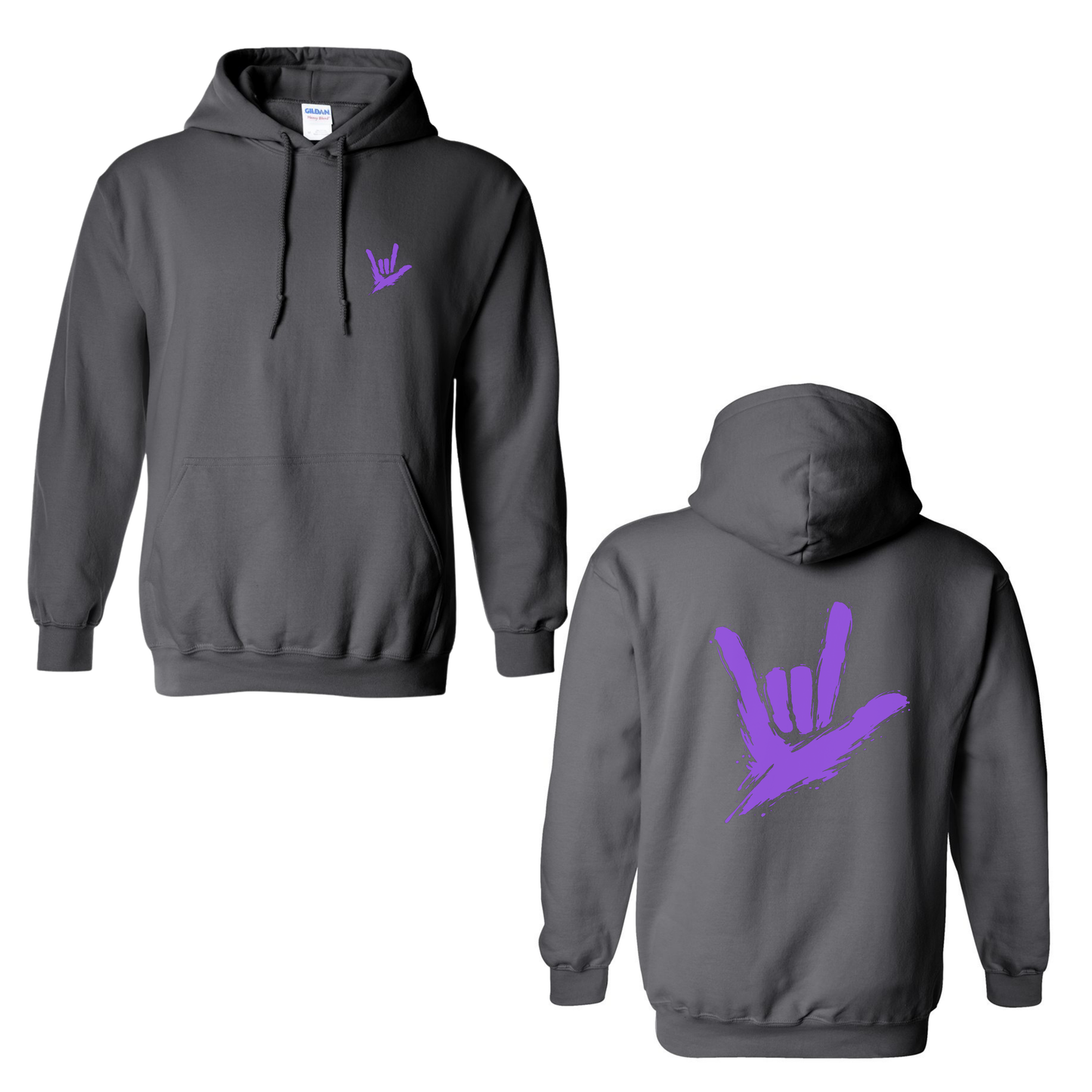 Purple ILY by Fortyxfive – Front & Back Unisex Hoodie