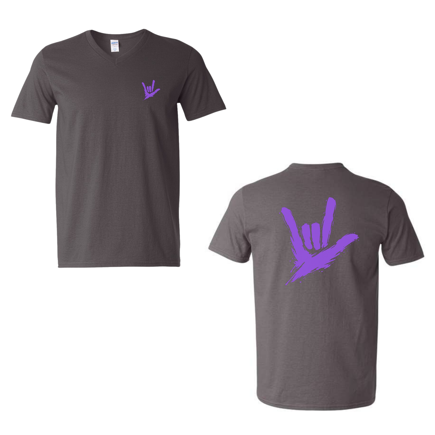 Purple ILY by Fortyxfive – Front & Back Unisex V-NECK