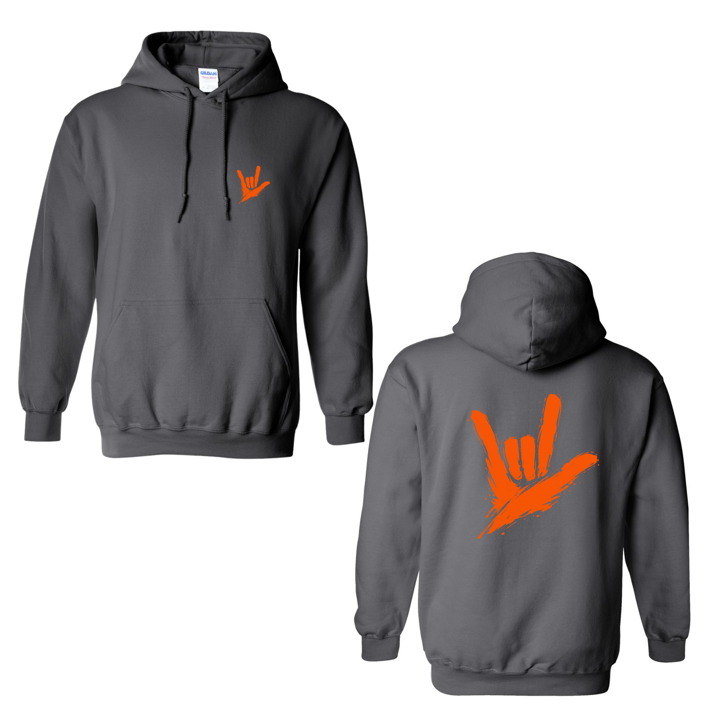 Orange ILY by Fortyxfive – Front & Back Unisex Hoodie
