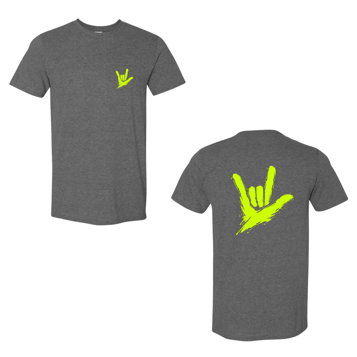 Neon Green ILY by Fortyxfive – Front & Back Unisex T-Shirt
