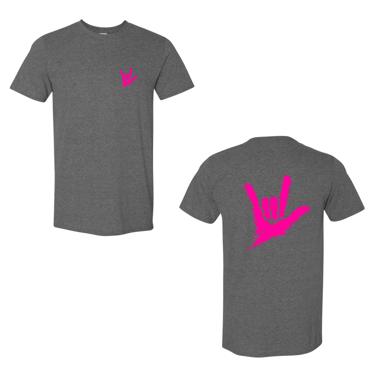 Neon Pink ILY by Fortyxfive – Front & Back Unisex T-Shirt