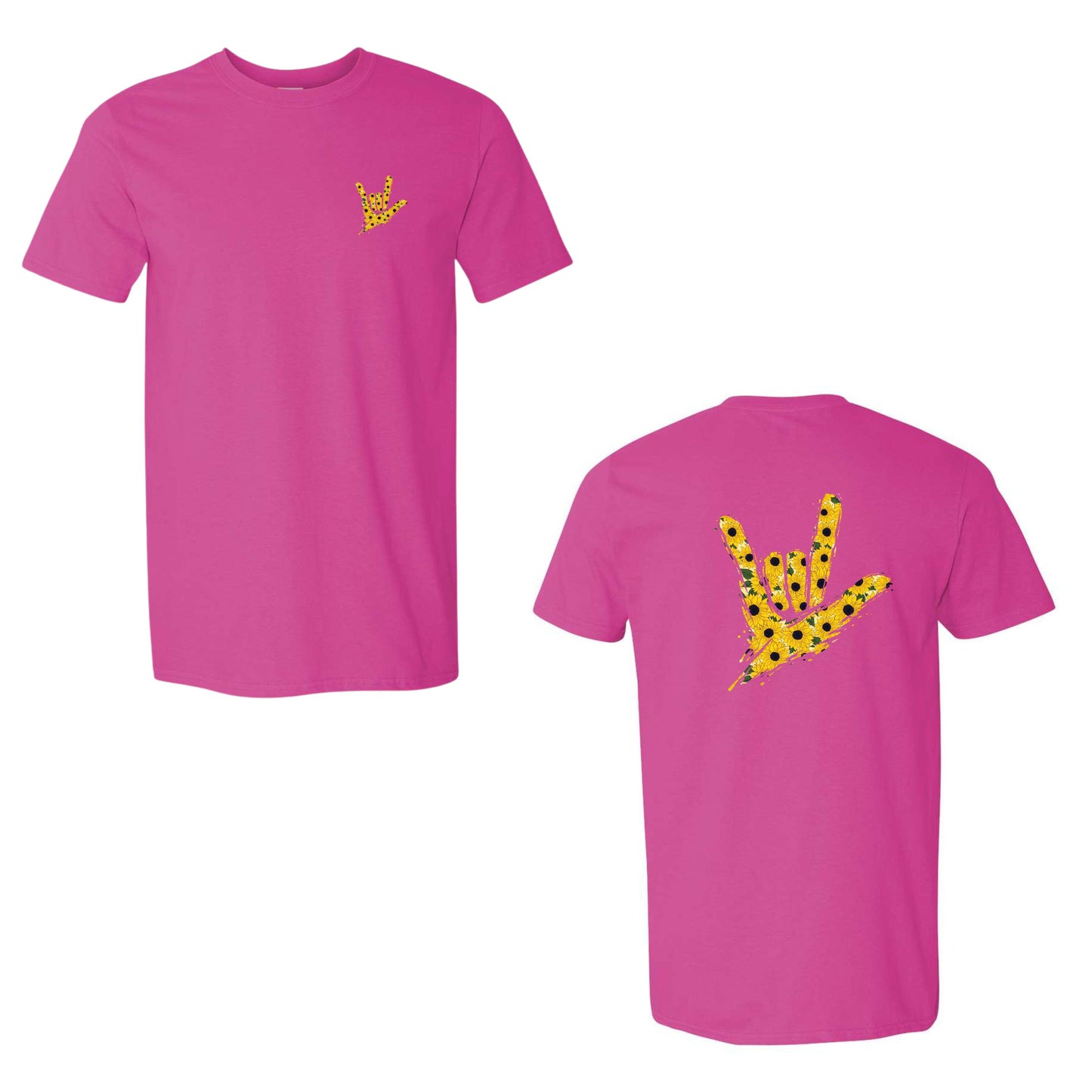 Sunflower ILY by Fortyxfive – Front & Back Unisex T-Shirt