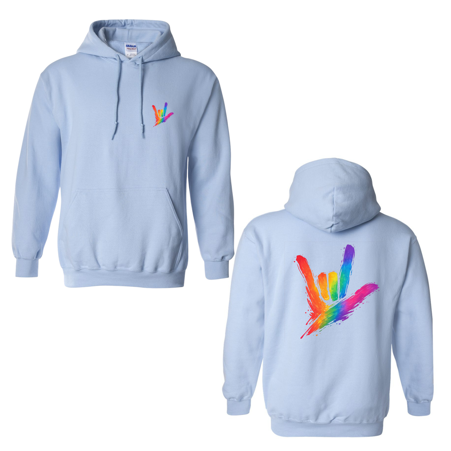 Rainbow ILY by Fortyxfive - Front & Back Unisex Hoodie