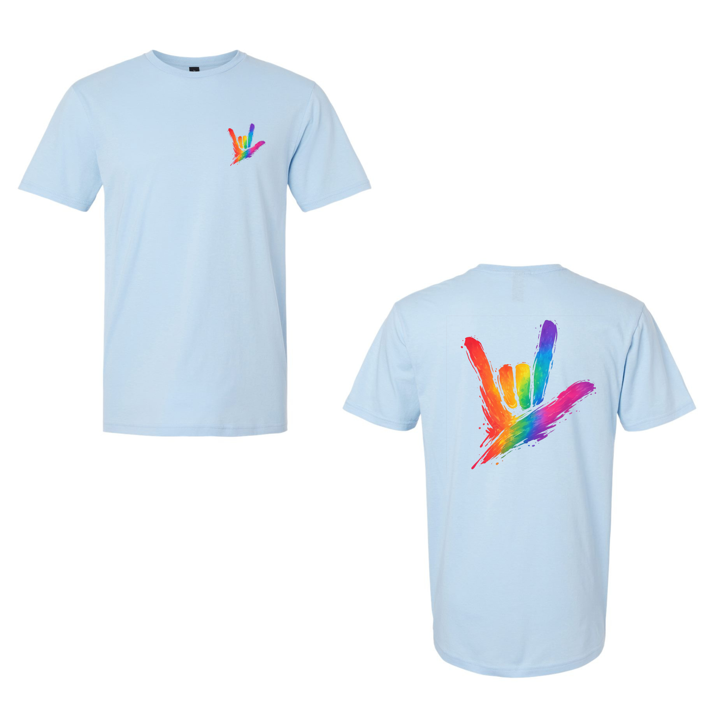 Rainbow ILY by Fortyxfive - Front & Back Unisex T-Shirt