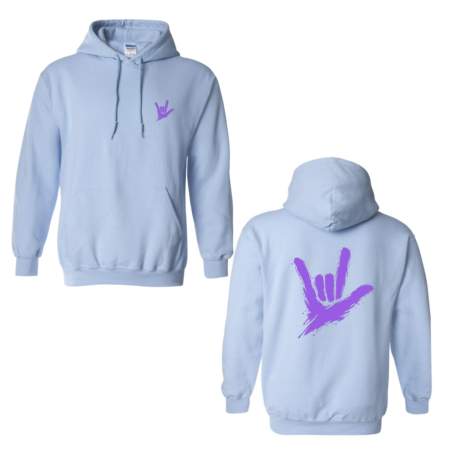 Purple ILY by Fortyxfive – Front & Back Unisex Hoodie