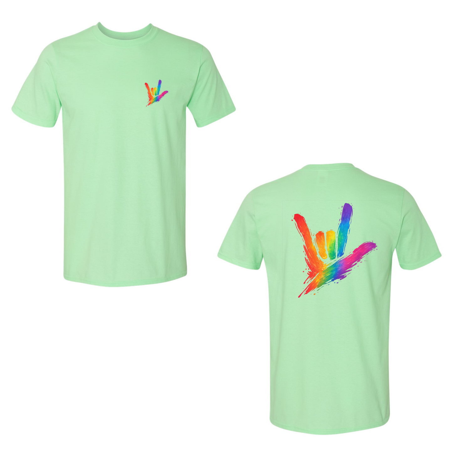 Rainbow ILY by Fortyxfive - Front & Back Unisex T-Shirt
