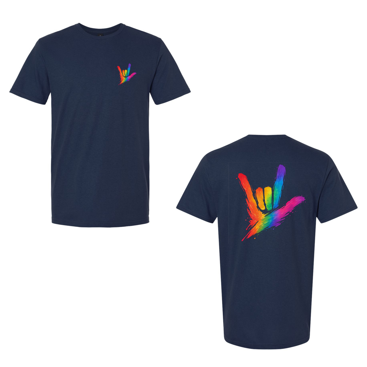 Rainbow ILY by Fortyxfive - Front & Back Unisex T-Shirt
