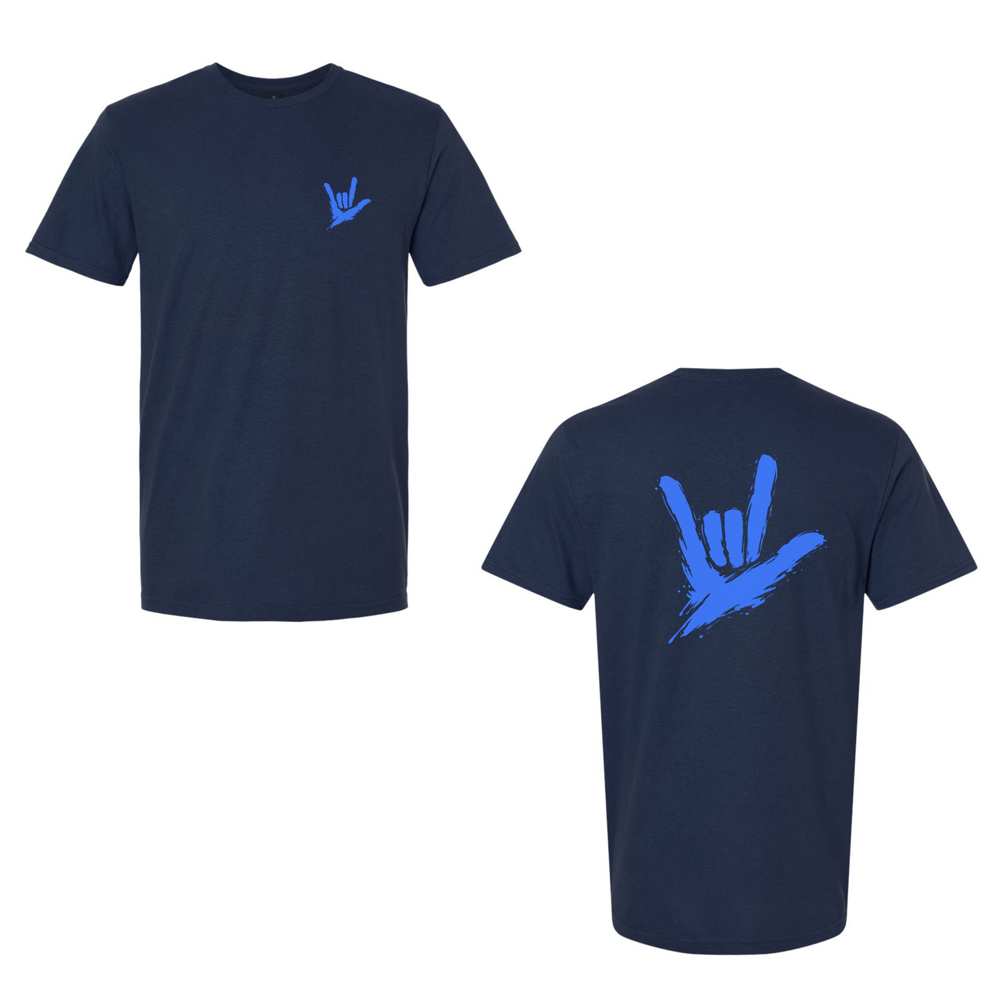Electric Blue ILY by Fortyxfive – Front & Back Unisex T-Shirt