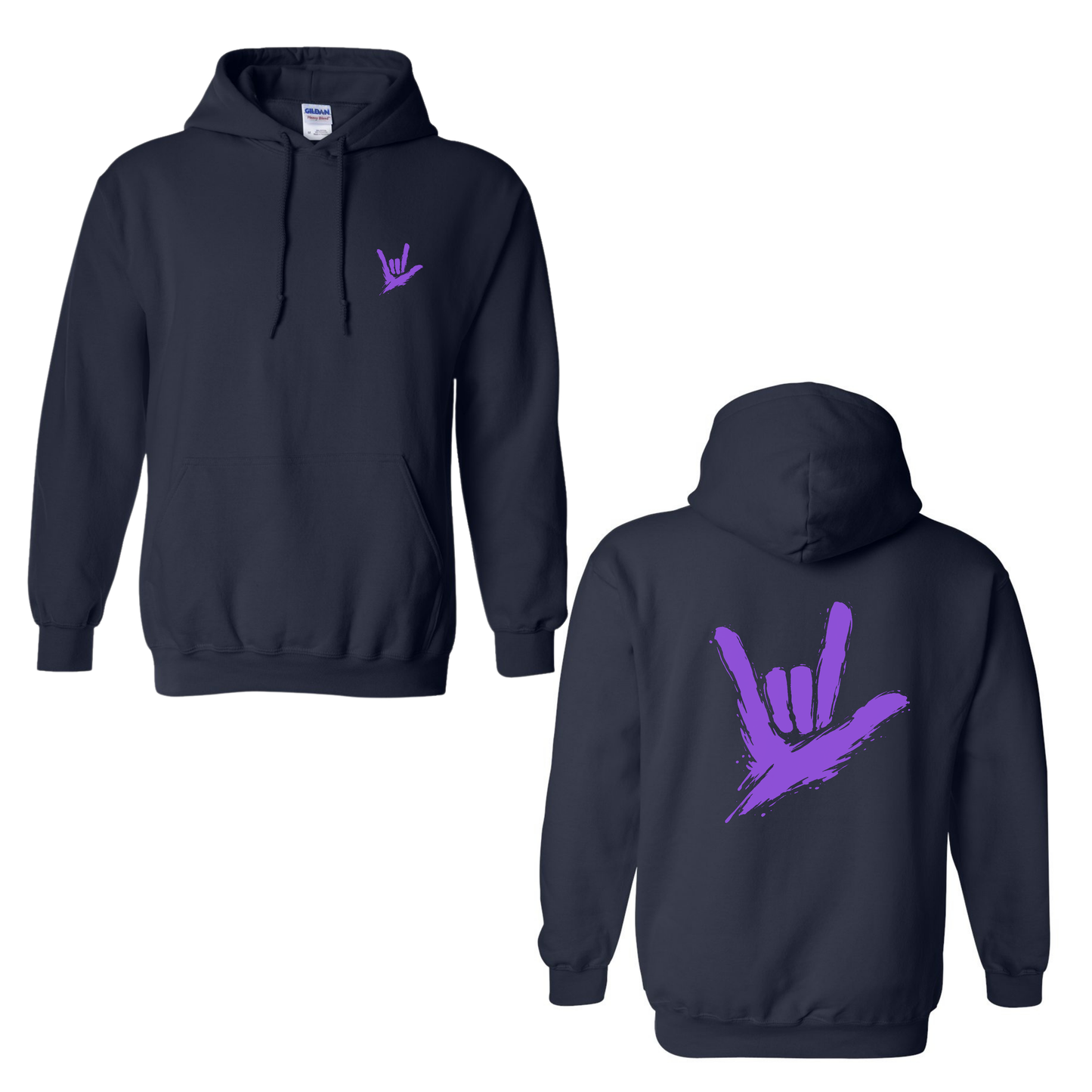 Purple ILY by Fortyxfive – Front & Back Unisex Hoodie