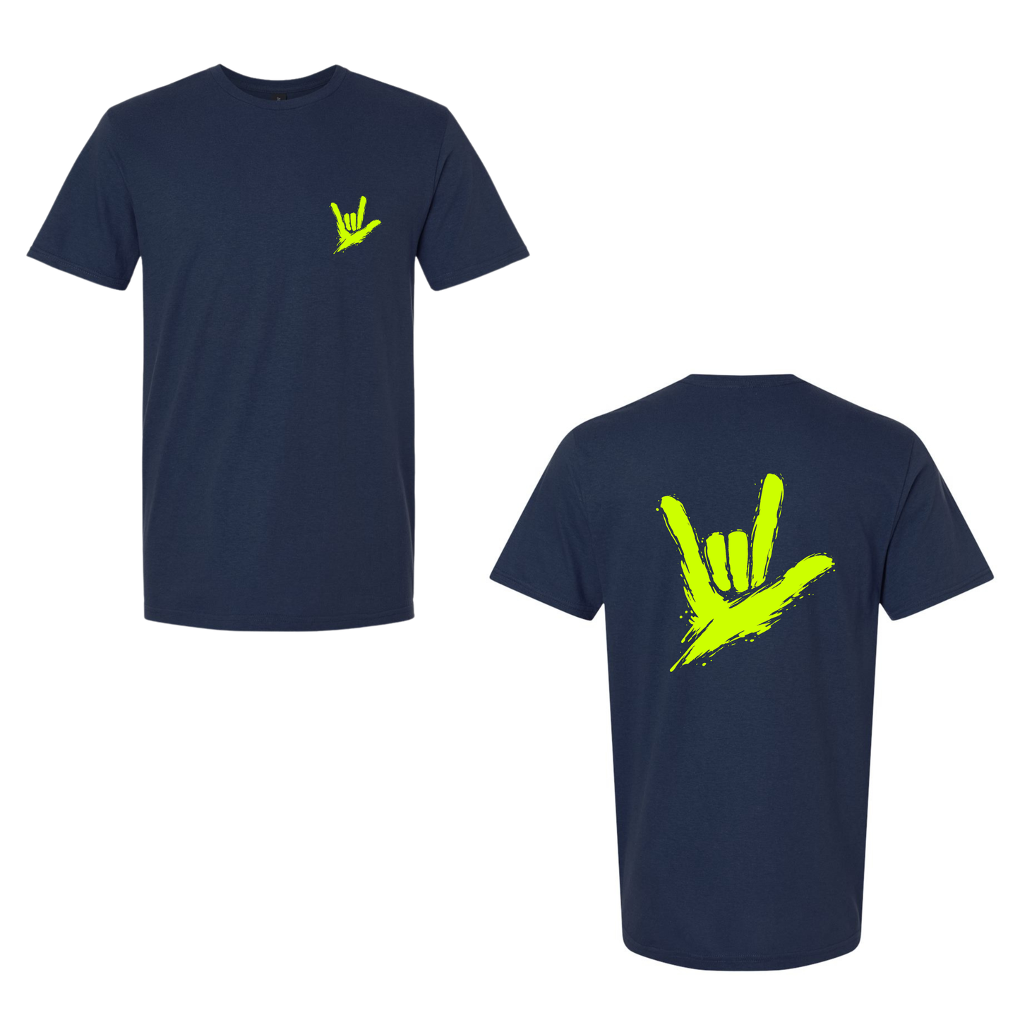 Neon Green ILY by Fortyxfive – Front & Back Unisex T-Shirt