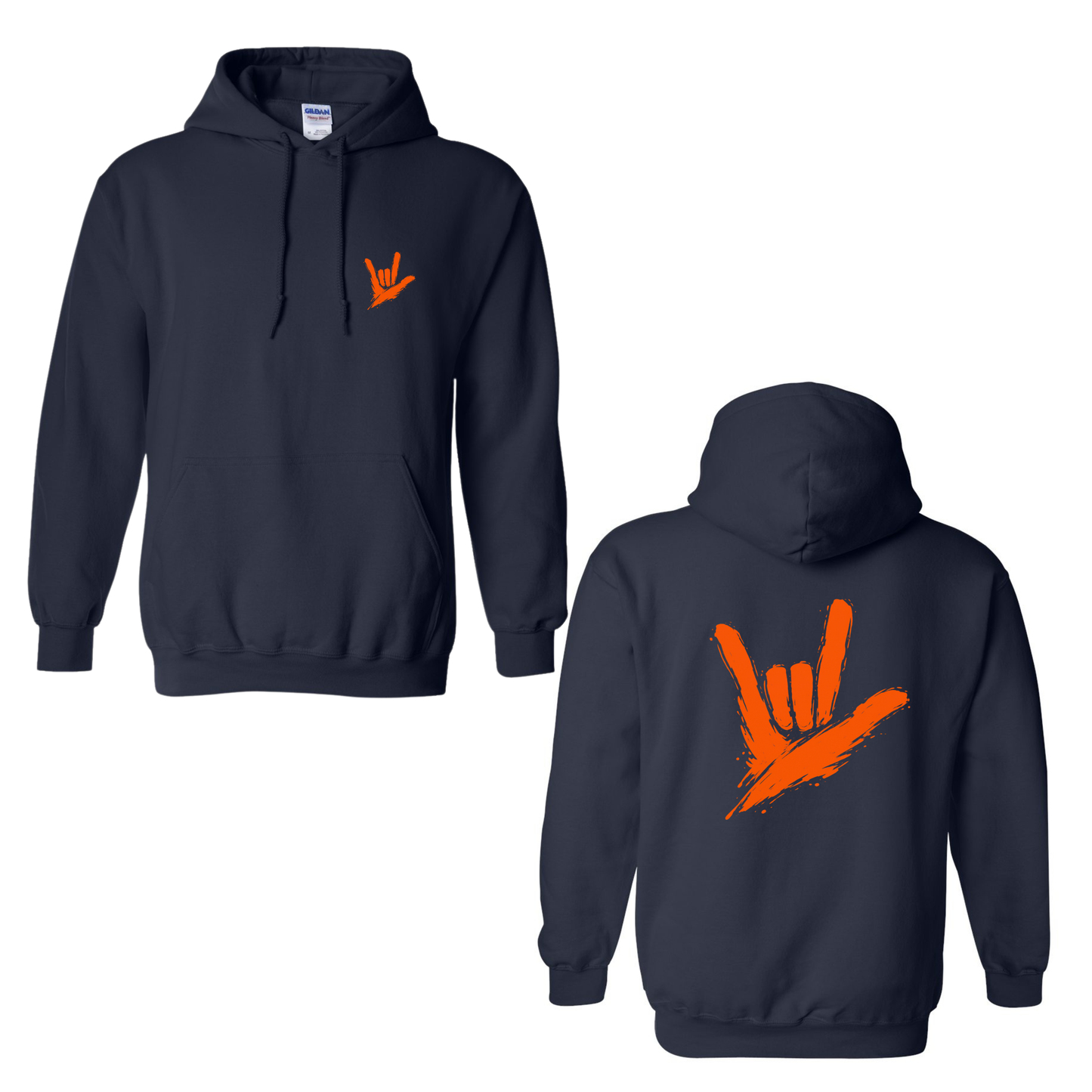 Orange ILY by Fortyxfive – Front & Back Unisex Hoodie