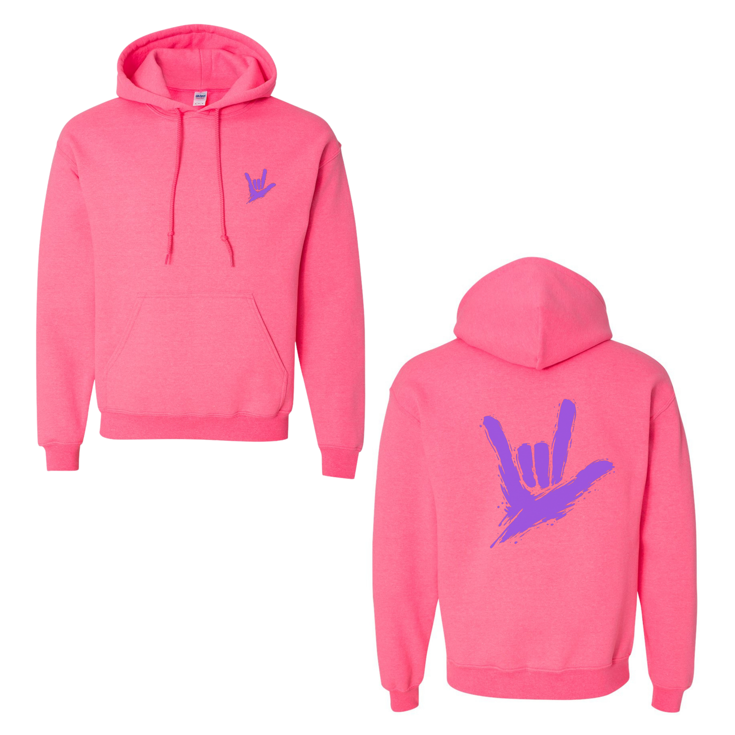 Purple ILY by Fortyxfive – Front & Back Unisex Hoodie