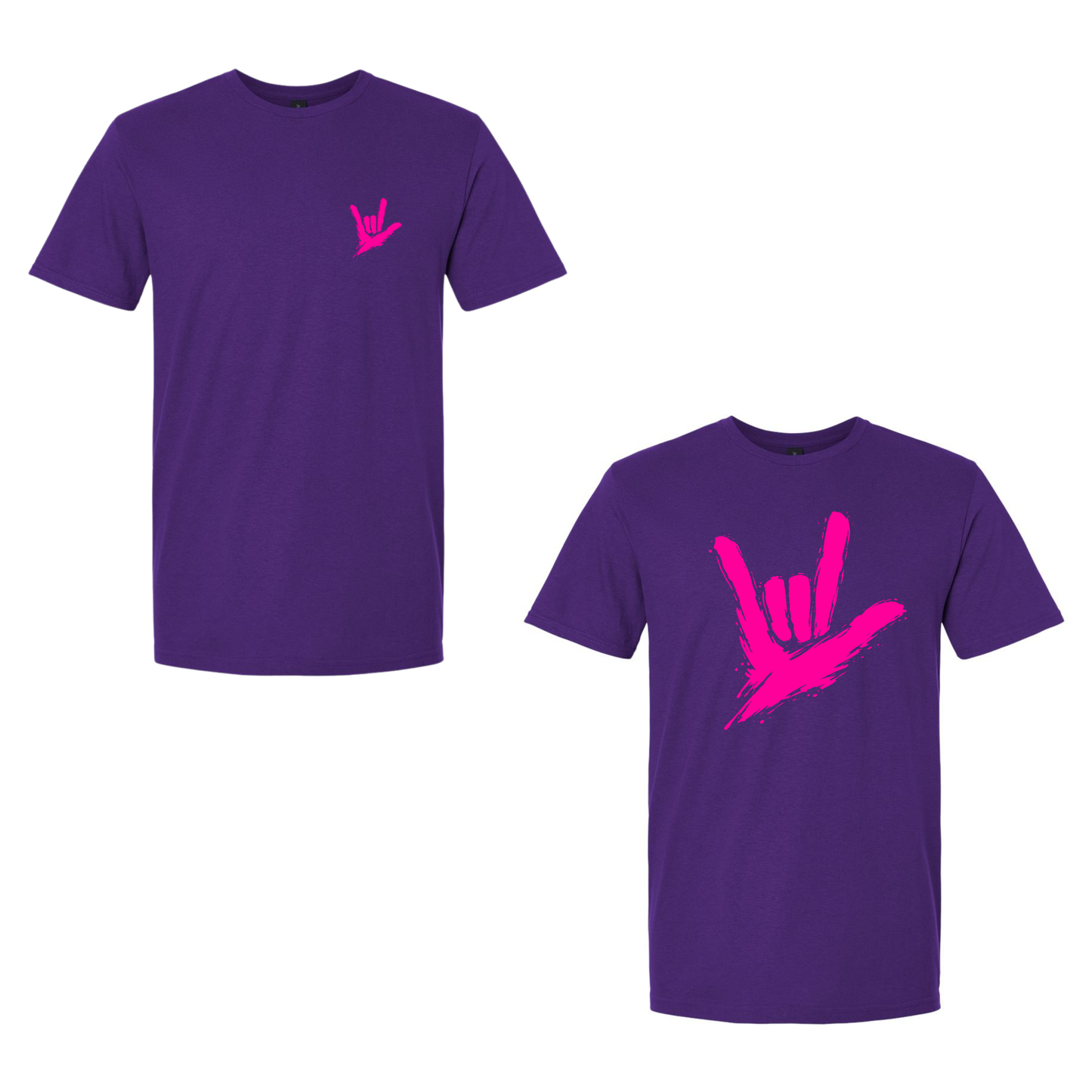 Neon Pink ILY by Fortyxfive – Front & Back Unisex T-Shirt