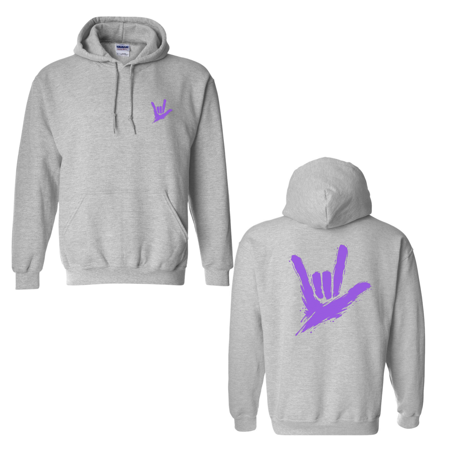 Purple ILY by Fortyxfive – Front & Back Unisex Hoodie