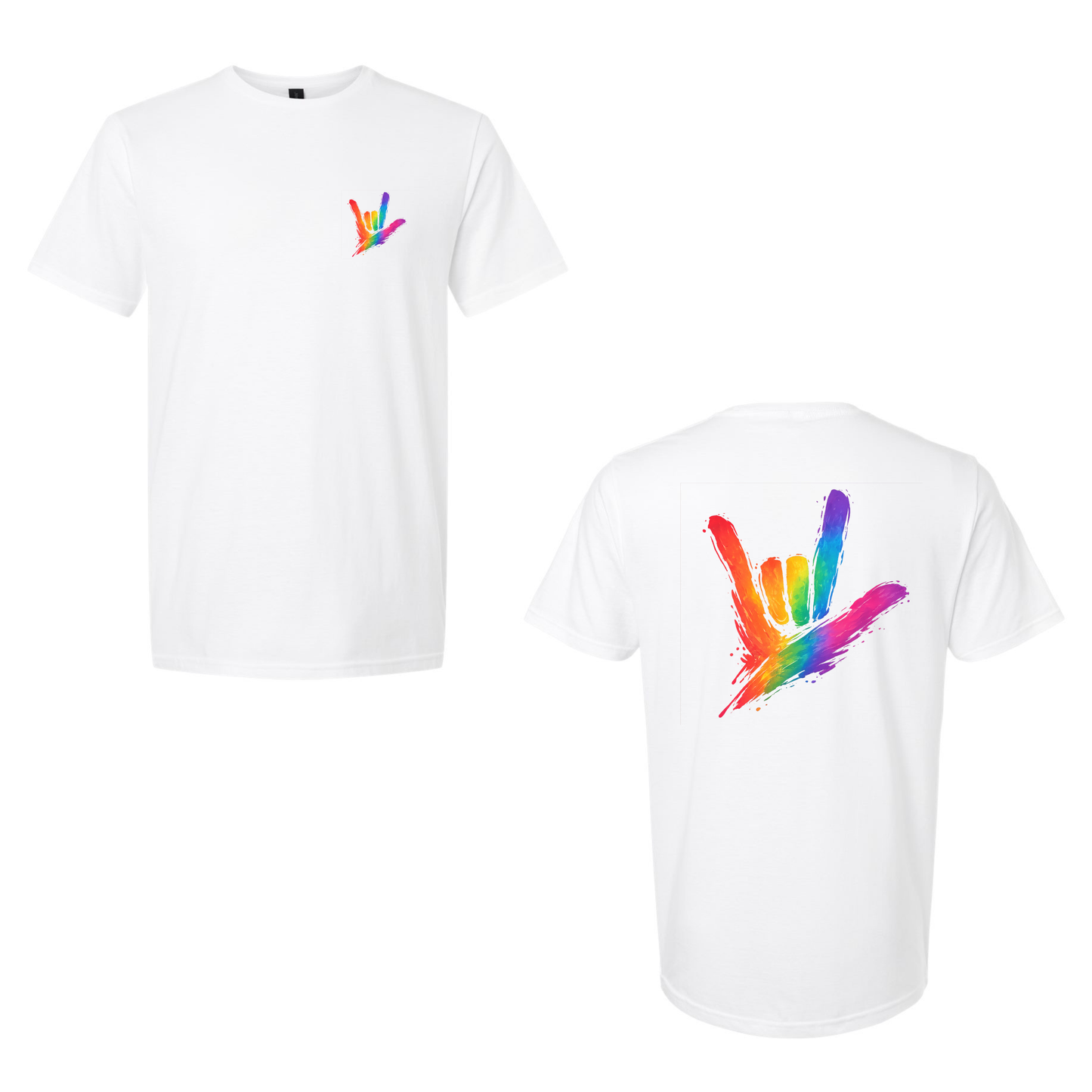 Rainbow ILY by Fortyxfive - Front & Back Unisex T-Shirt