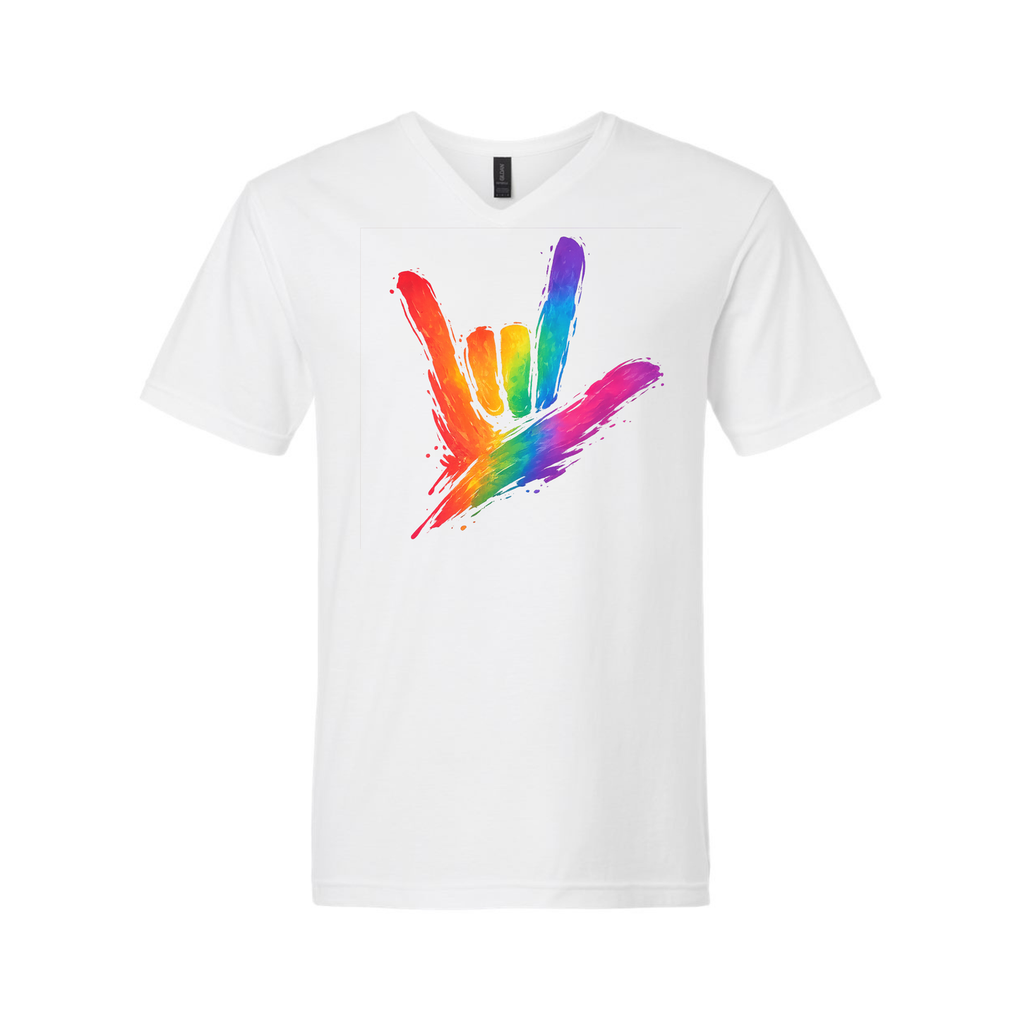 Rainbow ILY by Fortyxfive - Unisex V-NECK
