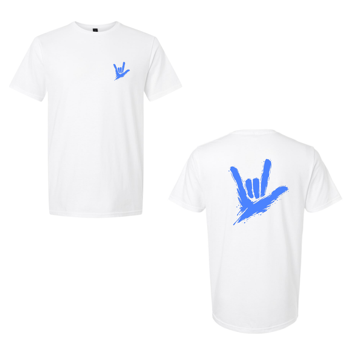Electric Blue ILY by Fortyxfive – Front & Back Unisex T-Shirt