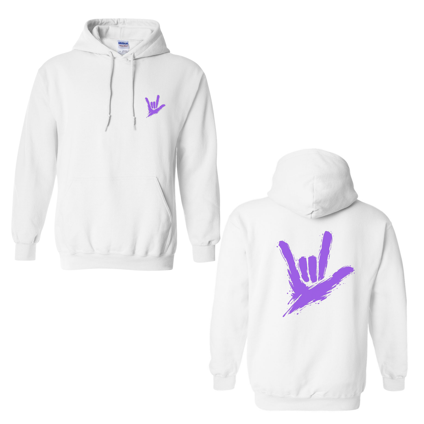 Purple ILY by Fortyxfive – Front & Back Unisex Hoodie