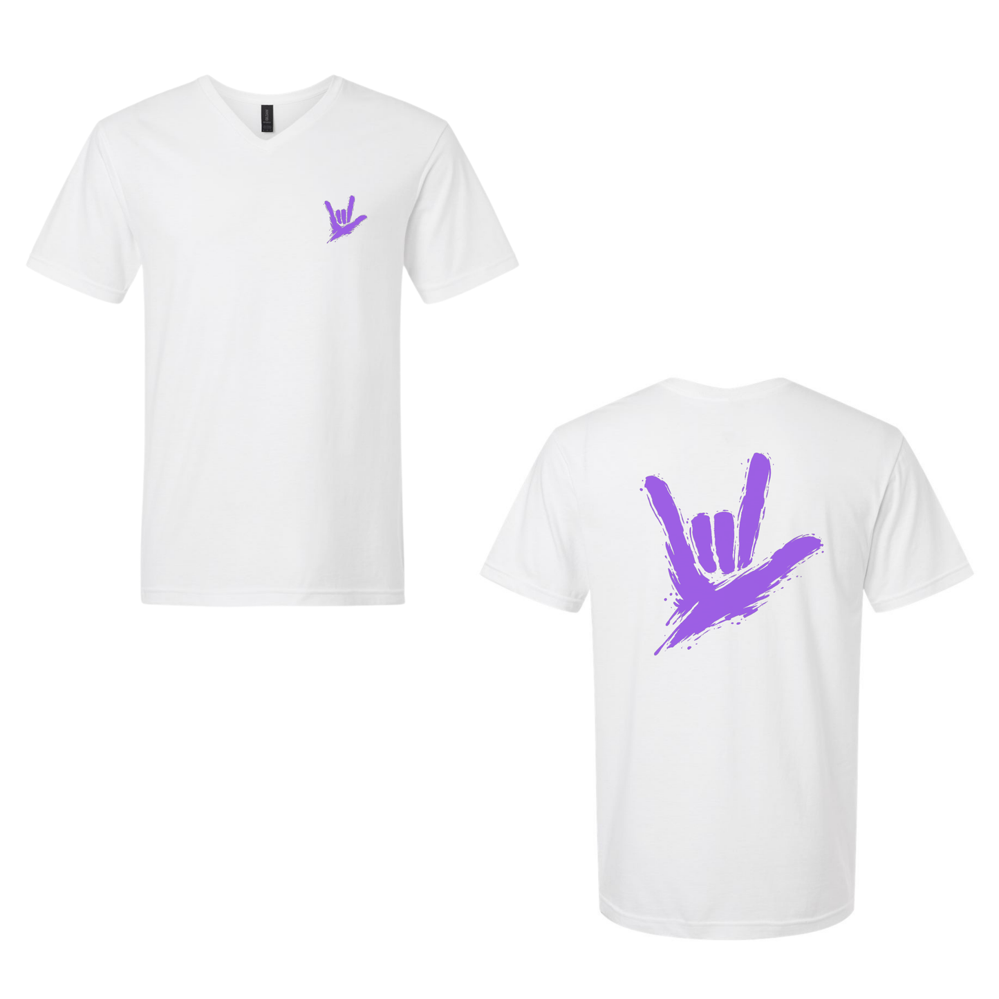 Purple ILY by Fortyxfive – Front & Back Unisex V-NECK