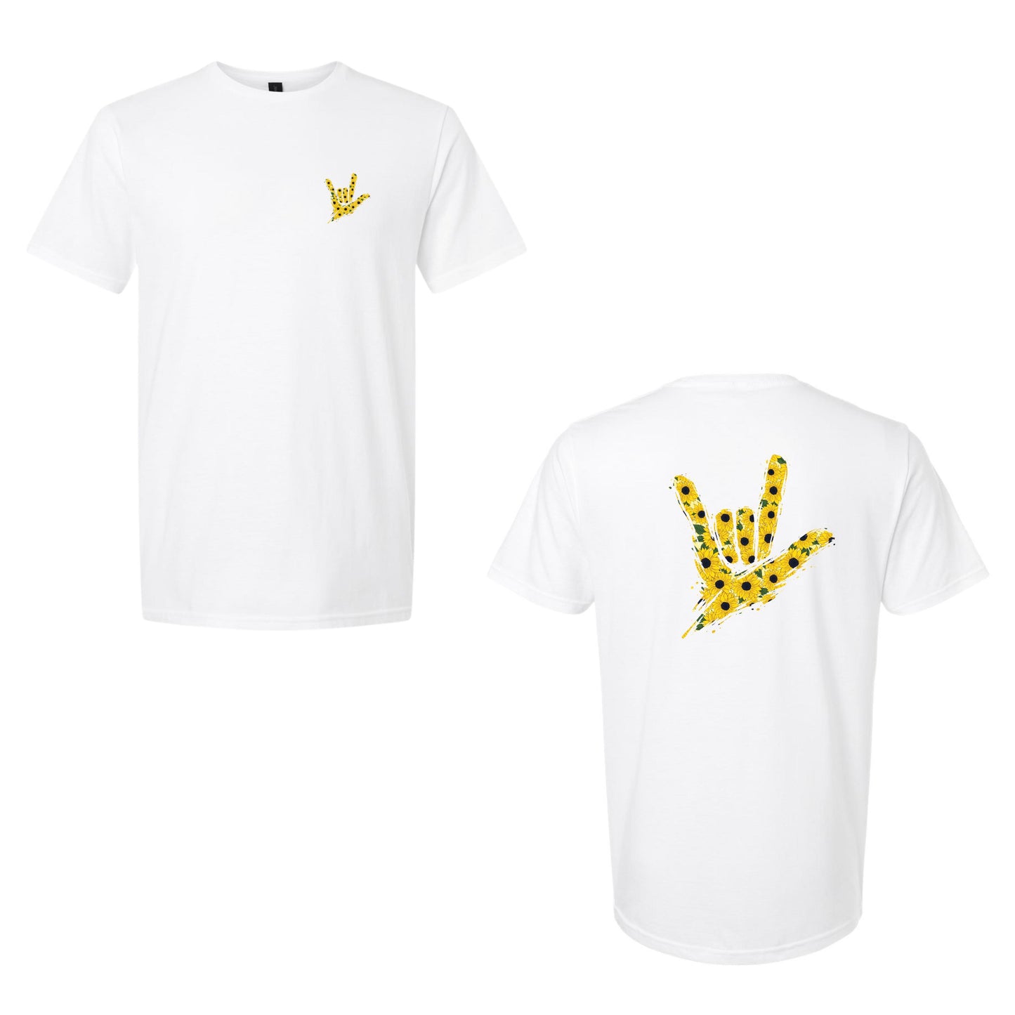 Sunflower ILY by Fortyxfive – Front & Back Unisex T-Shirt
