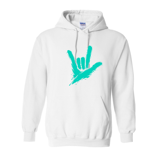 Teal - ILY by Fortyxfive Unisex Hoodie