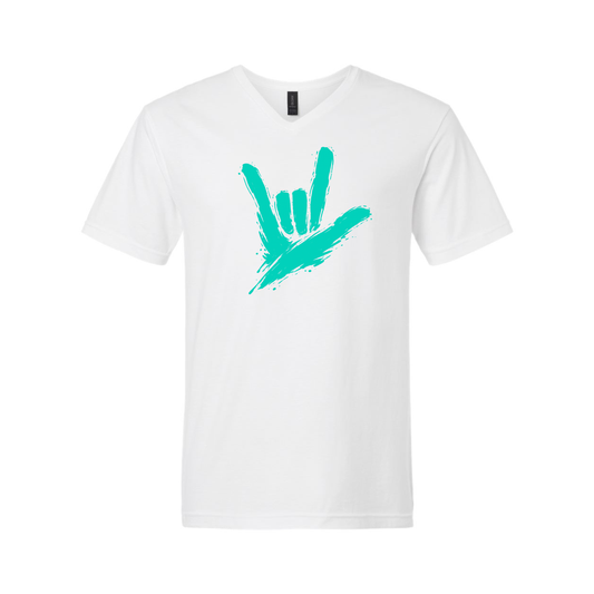 Teal - ILY by Fortyxfive Unisex V-NECK