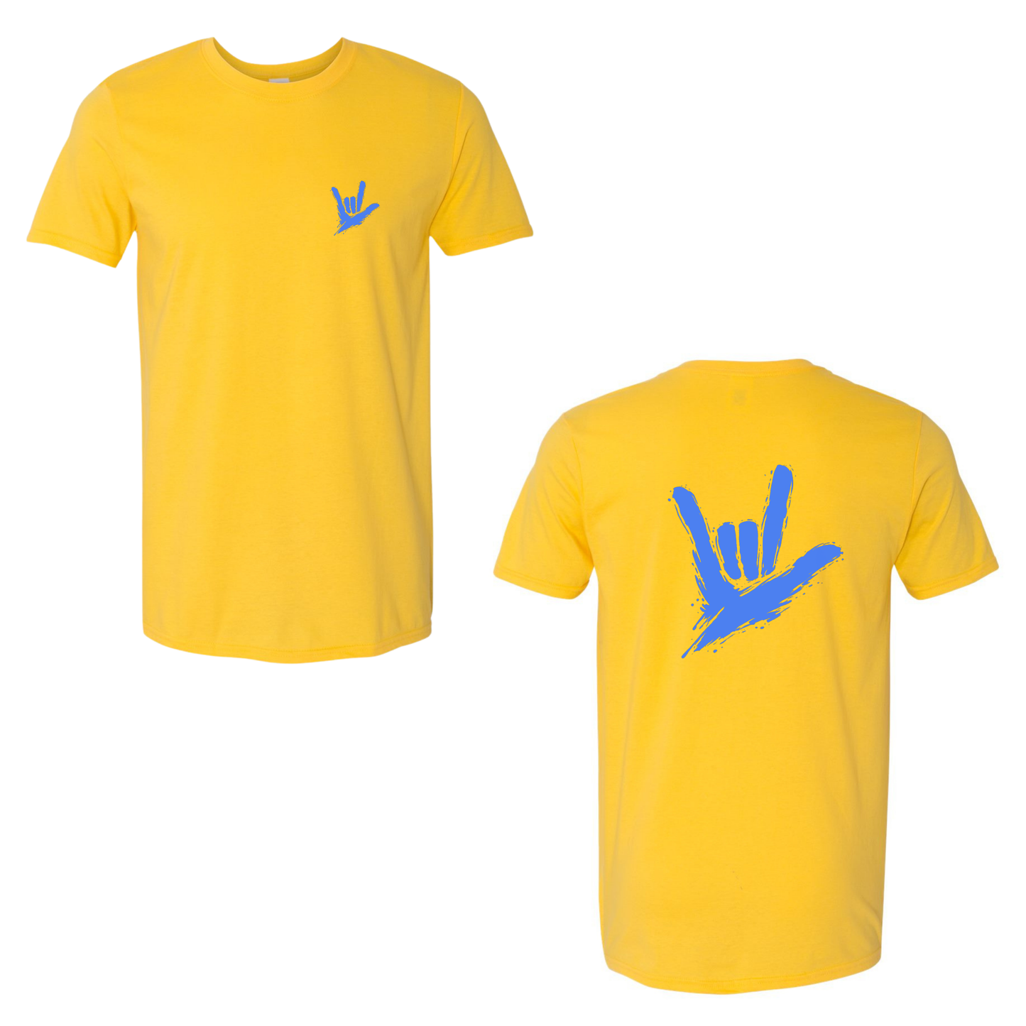 Electric Blue ILY by Fortyxfive – Front & Back Unisex T-Shirt